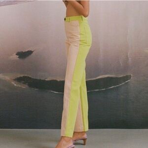 Paloma‎ Wool Dax Pant in Kiwi Dual Tone Colorblock